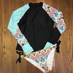 Rashguard Bikini Swim Set Women’s Size Large